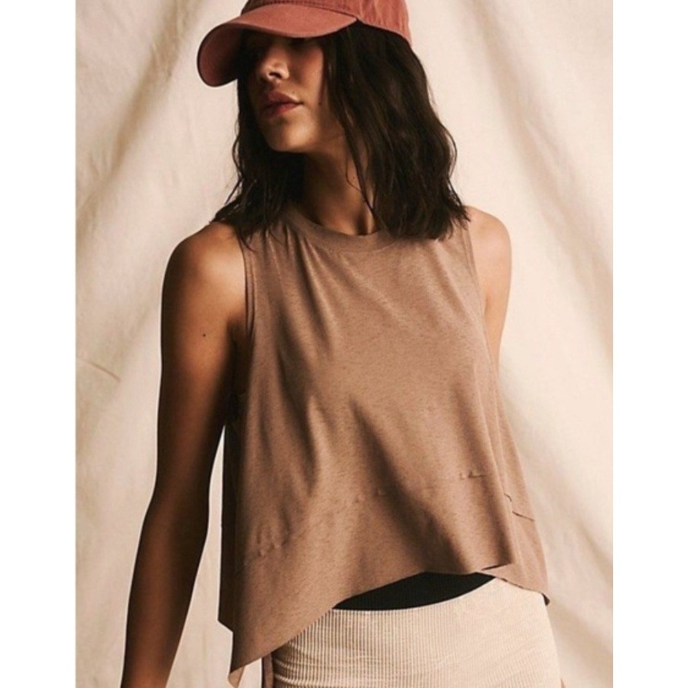 FP Movement Free People Tempo Tank Top Moonrock Brown Womens Sz XS Loose